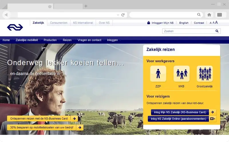  Past project: Website Nederlandse Spoorwegen 